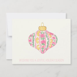 企業のクリスマスのフェミニン飾り ノートカード