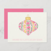 企業のクリスマスのフェミニン飾り ノートカード (正面/裏面)