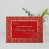 企業のクリスマスイルミネーション オフィスホリデーパーティー 箔招待状 (立ち正面)