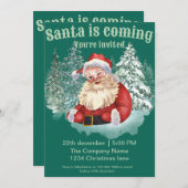 企業のクリスマスパーティの招待状サンタウォーターコ 招待状 (正面/裏面)