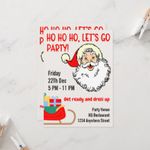 企業のクリスマスパーティの招待状サンタオフィス