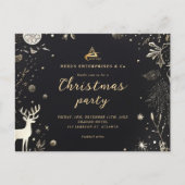 企業のクリスマスパーティーエレガントビジネスホリデー インビテーションポストカード (正面)