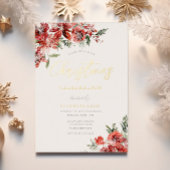 企業のクリスマスパーティーガラ金ゴールド 箔招待状