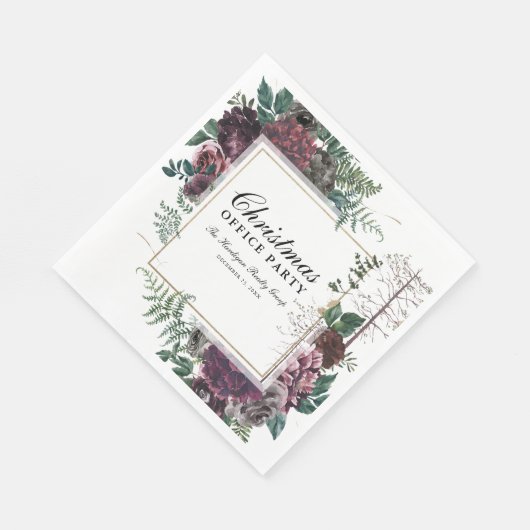企業のクリスマスパーティーバ素朴ルガンディフローラ スタンダードランチョンナプキン (角)