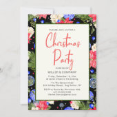 企業のクリスマスパーティーフェスティバルフローラ 招待状 (正面)