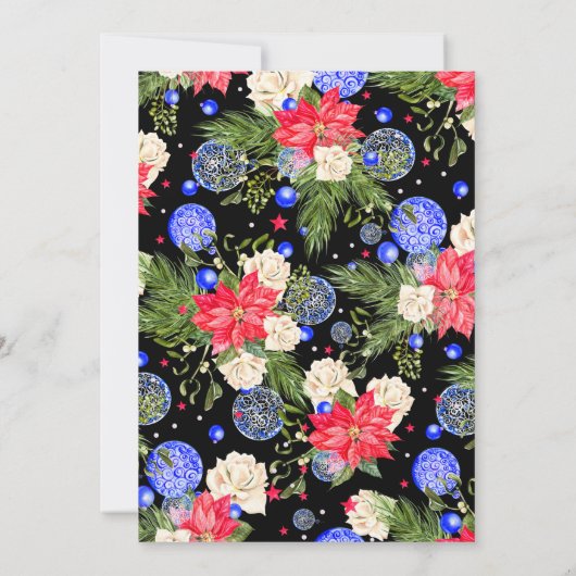 企業のクリスマスパーティーフェスティバルフローラ 招待状 (裏面)