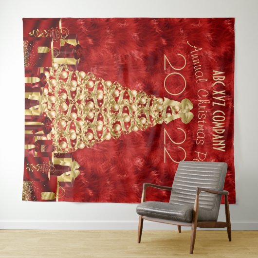 企業のクリスマスパーティーフォトブース背景 タペストリー (インサイチュ(横))