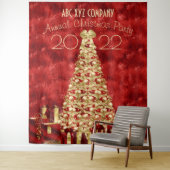 企業のクリスマスパーティーフォトブース背景 タペストリー (インサイチュ)