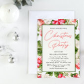 企業のクリスマスパーティーフローラ水色 招待状