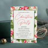 企業のクリスマスパーティーフローラ水色 招待状