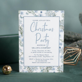 企業のクリスマスパーティーブルーバタフライフローラ 招待状