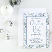 企業のクリスマスパーティーブルーバタフライフローラ 招待状