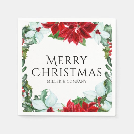 企業のクリスマスパーティーモダンホリデーパーティー スタンダードカクテルナプキン (正面)