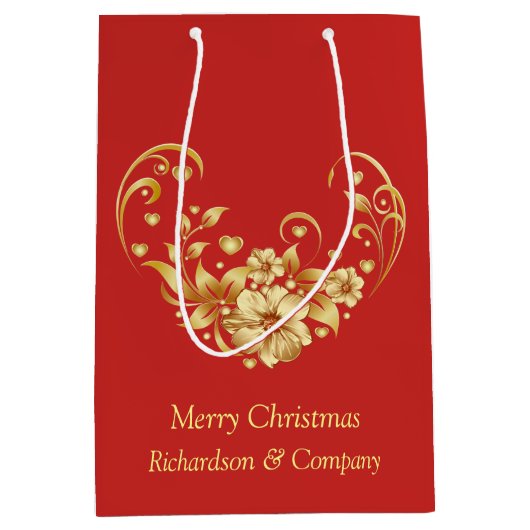 企業のクリスマスパーティー中抱き枕 ミディアムペーパーバッグ (正面)