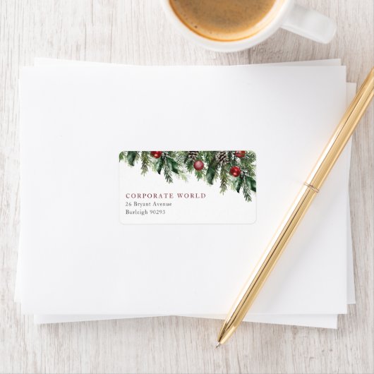 企業のクリスマスパーティー差出人住所ラベル ラベル (インサイチュ)