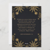 企業のクリスマスモダン・ビジネス・ブラックと金ゴールド シーズンカード (裏面)