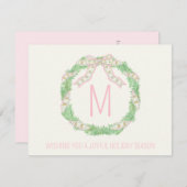 企業のクリスマスリース ノートカード (正面/裏面)