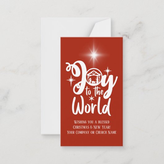 企業のクリスマス出生赤と白の挨拶 ノートカード (正面)