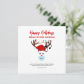 企業のクリスマス医療従事者のトナカイ シーズンカード (スタンド正面)