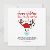 企業のクリスマス医療従事者のトナカイ シーズンカード (正面)