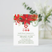 企業のクリスマス招待状(ADD LOGO) Poinsettia (スタンド正面)