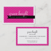 企業のシンプルモダンストライプはっきりした紫 名刺 (正面/裏面)