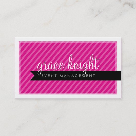 企業のシンプルモダンストライプはっきりした紫 名刺 (正面)