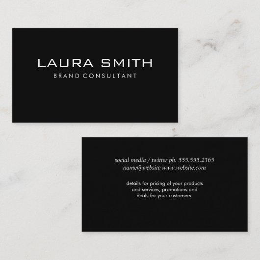 企業のシンプル |ブラック/グレー 名刺 (正面/裏面)