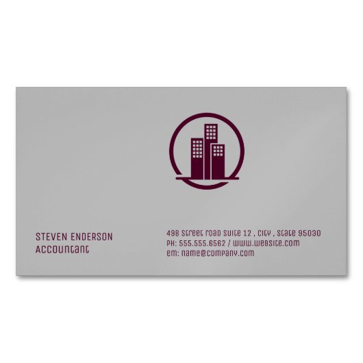 企業のスタイル |建物アイコン マグネット名刺 (正面)