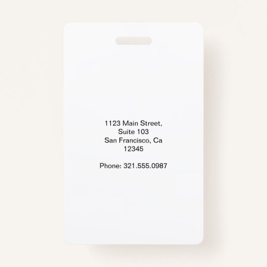 企業のターコイズ従業員の写真ID バッジ (裏面)