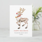 企業のトナカイによるクリスマスグリーティング シーズンカード (スタンド正面)