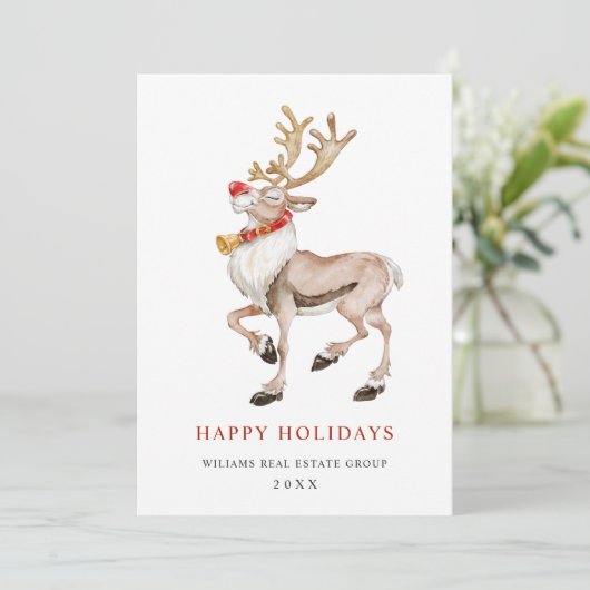 企業のトナカイによるクリスマスグリーティング シーズンカード (スタンド正面)