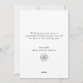 企業のトナカイによるクリスマスグリーティング シーズンカード (裏面)