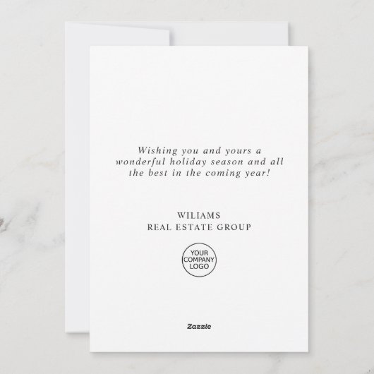 企業のトナカイによるクリスマスグリーティング シーズンカード (裏面)