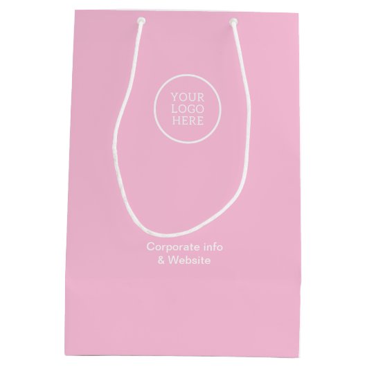 企業のバッグとロゴと企業の詳細 ミディアムペーパーバッグ