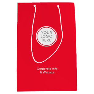 企業のバッグとロゴと企業の詳細 ミディアムペーパーバッグ