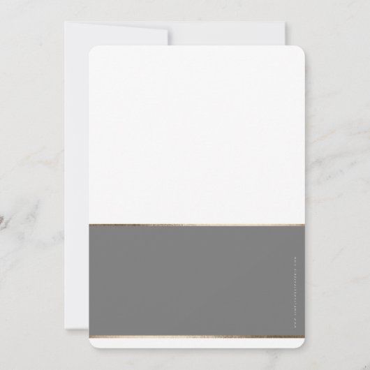 企業のパーティーエレガント応援グレー金ゴールド 招待状 (裏面)