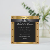 企業のビジフォーマルネス黒タイ金ゴールドメタル 招待状 (スタンド正面)