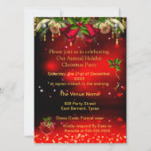 企業のフォーマルクリスマス 招待状 (裏面)