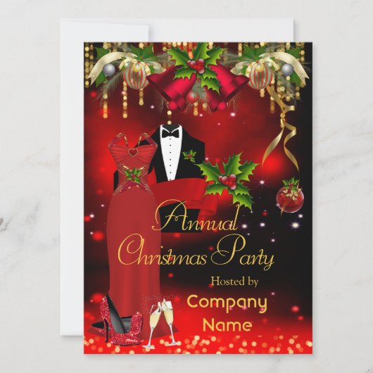 企業のフォーマルクリスマス 招待状 (正面)