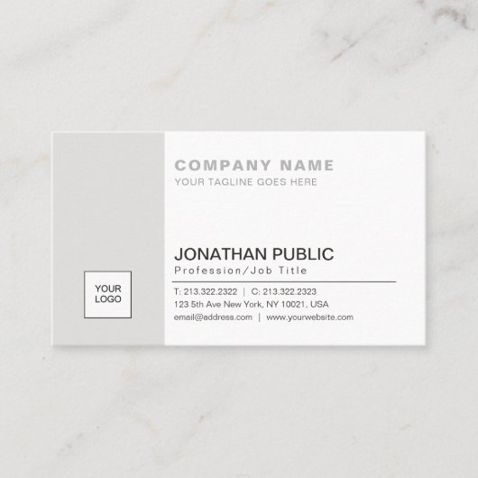 企業のプロフェッショナルエレガントロゴ 名刺 (正面)