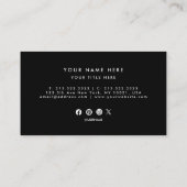 企業のプロフェッショナルロゴデザインサークルブラック 名刺 (裏面)