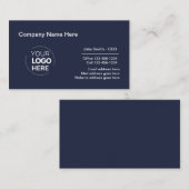 企業のプロフェッショナルロゴデザインネイビーブルー 名刺 (正面/裏面)