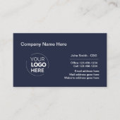 企業のプロフェッショナルロゴデザインネイビーブルー 名刺 (正面)