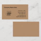 企業のプロフェッショナルロゴデザインライトブラウン 名刺 (正面/裏面)