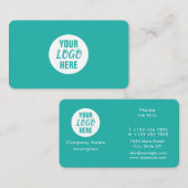 企業のプロフェッショナルロゴ緑の白 名刺 (正面/裏面)