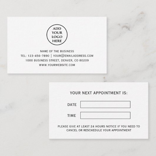 企業のプロフェッショナル会社のロゴの追加 予約カード (正面/裏面)