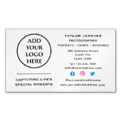 企業のプロフェッショナル会社ロゴソーシャルメディア マグネット名刺 (正面)