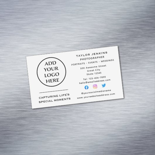 企業のプロフェッショナル会社ロゴソーシャルメディア マグネット名刺 (インサイチュ)