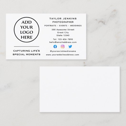 企業のプロフェッショナル会社ロゴソーシャルメディア 名刺 (正面/裏面)